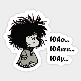 Mafalda Sleeping - Who Where Why -  Comic Sticker